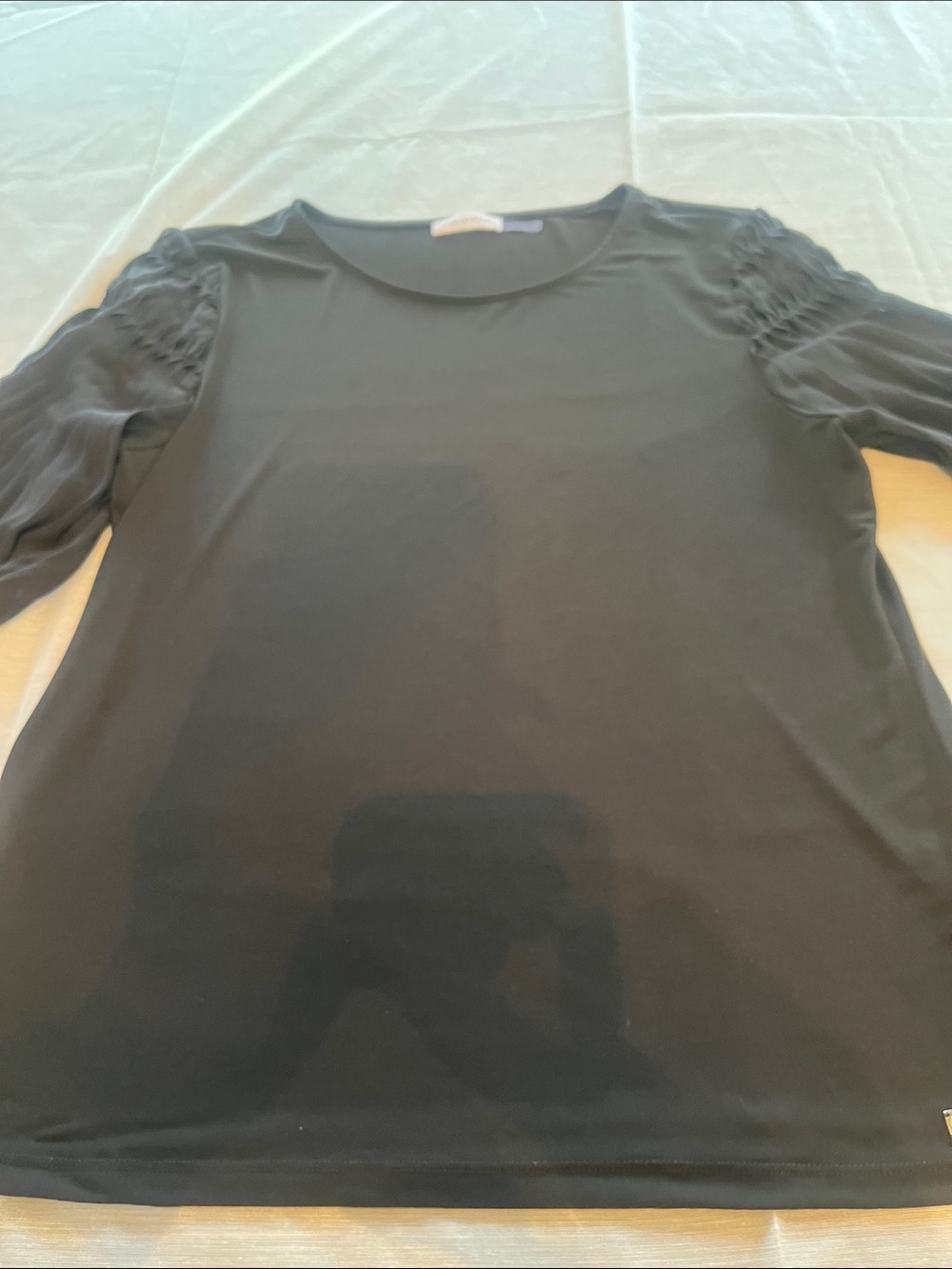Calvin Klein Black Puff Sleeve Crewneck Tee